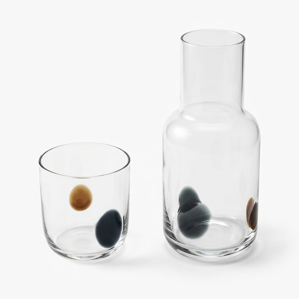 Moringa com Copo em Vidro Transparente – Design Contemporâneo