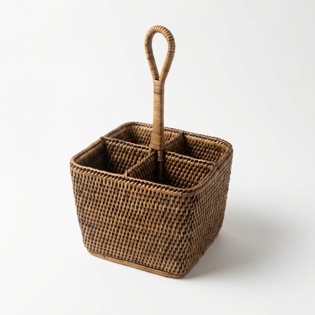 Porta-Talher Quadrado em Rattan