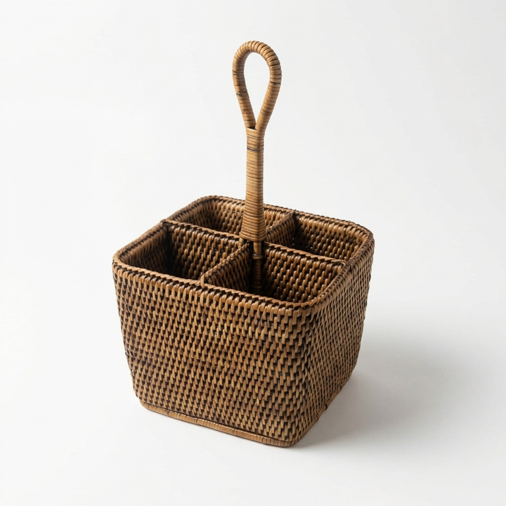 Porta-Talher Quadrado em Rattan