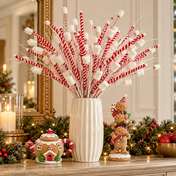 Galho Decorativo Peppermint Marshmallow