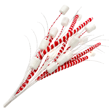 Galho Decorativo Peppermint Marshmallow